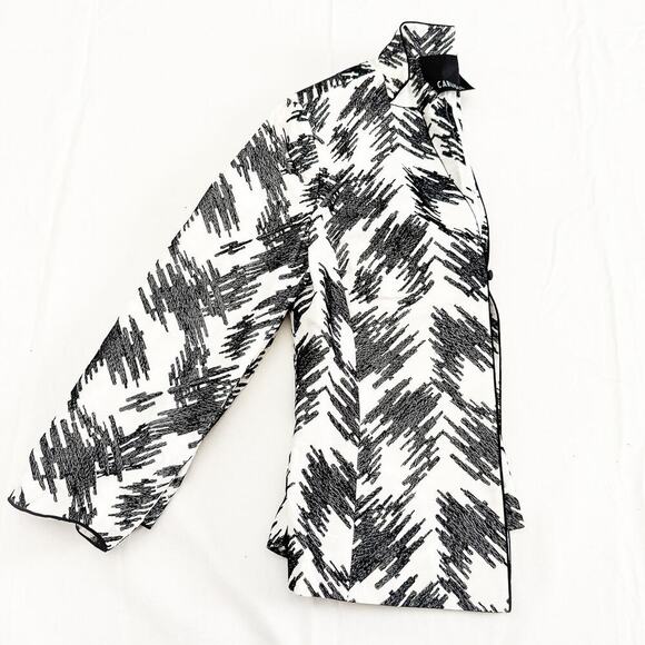 Carlisle Patterned Black White Modern Print Business Blazer 1-Button Size 6 - Picture 5 of 5